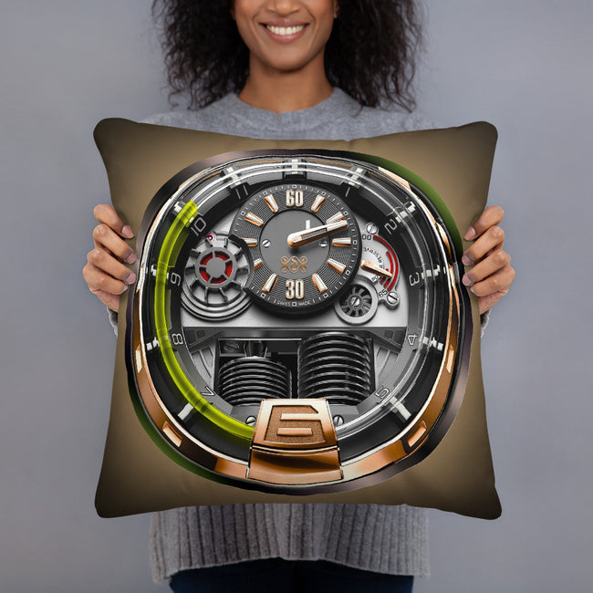 Devarshy HOROLOGY Time Is Precious Printed Square Throw Pillow PF - 108C3