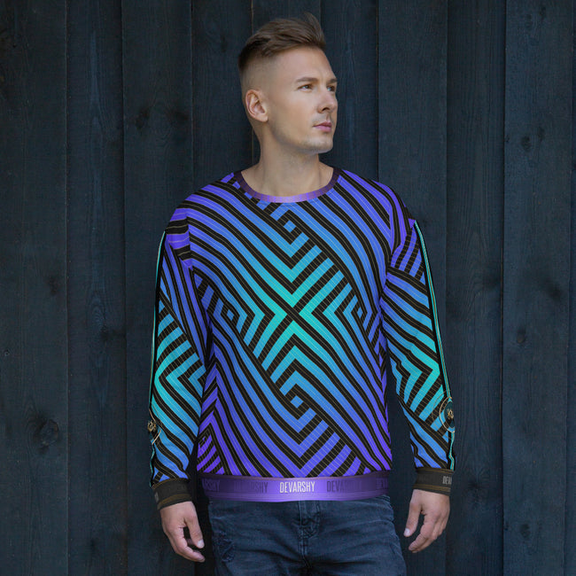 Diagonal Stripes Unisex Sweatshirt, Casual Wear, PF | D20102