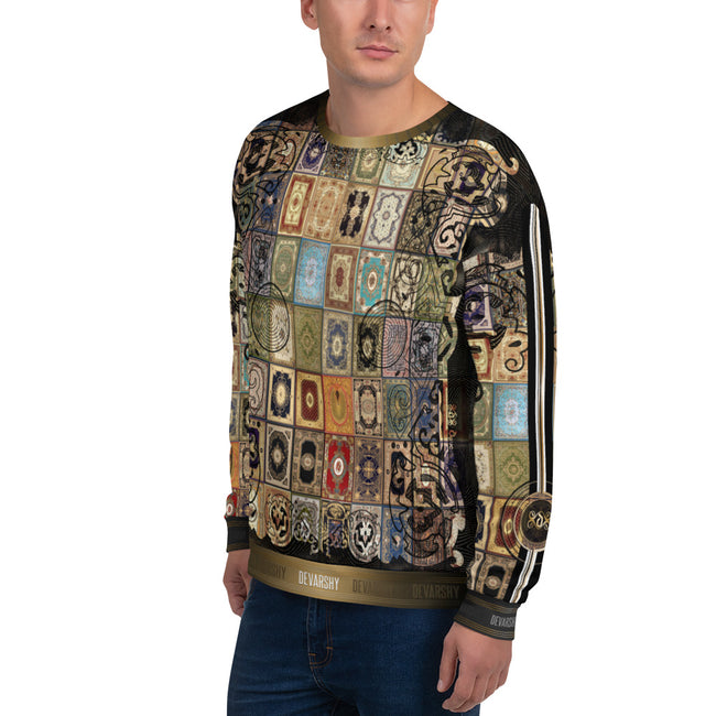 Carpet Collage Unisex Sweatshirt, Casual Lounge Wear, Baroque Sweatshirt | D20114