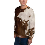Jersey Cow Print UNISEX Sweatshirt For Winter Wear, PF - 11222
