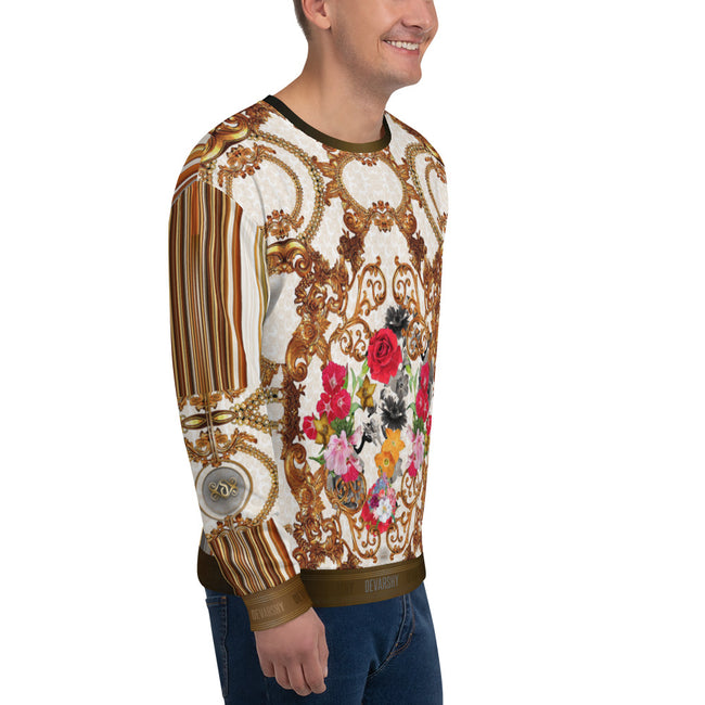 Golden Ornamental Floral Unisex Sweatshirt, PF - 0007