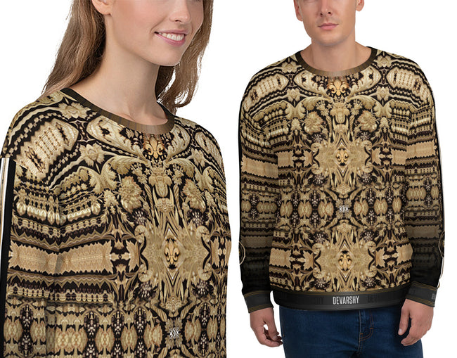 Zardouzi Gold Embroidery Print Unisex Sweatshirt, PF - 11362