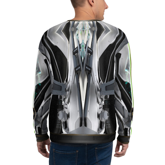 Futuristic Time Machine Grey Unisex Sweatshirt, PF - 900031