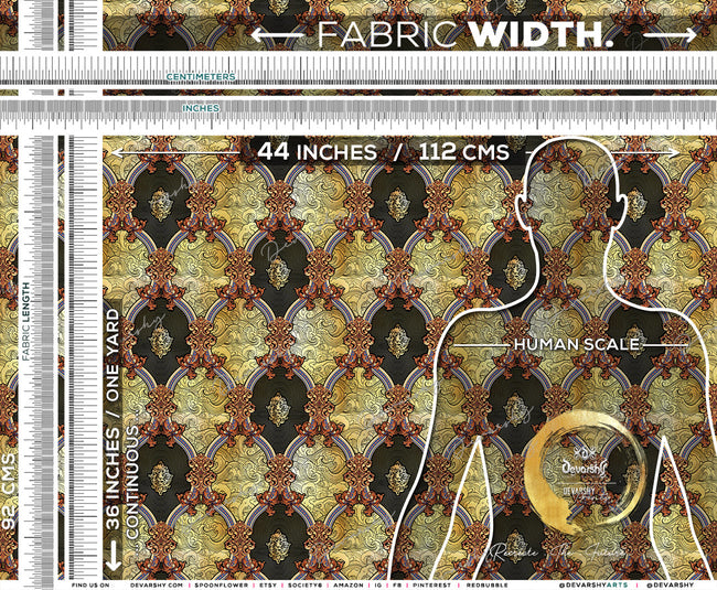 Decorative Print Apparel Fabric 3Meters+, 9 Designs | 8 Fabrics Option | Brocade Fabric By the Yard | 066