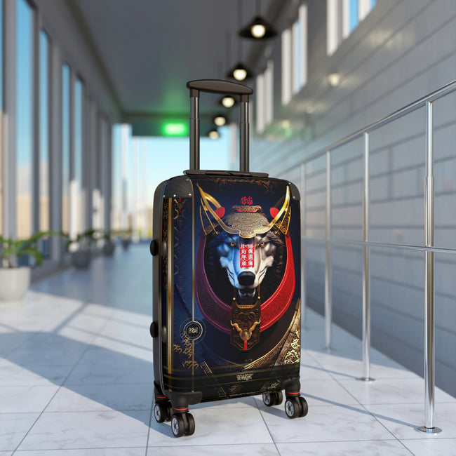 SAMURAI HUSKY Suitcase 3 Sizes Carry-on Suitcase Robot Dog Luggage Black Hard Shell Suitcase| D20127