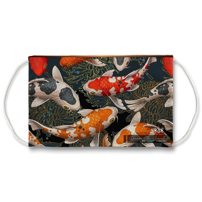 Japanese Koi Fish Face Mask With Filter And Nose Wires - 11154