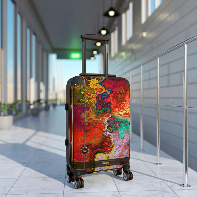 Crimson Chaos Suitcase 3 Sizes Carry-on Suitcase Red Marbling Luggage Hard Shell Suitcase | D20112