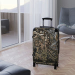 Deluge Marbling Suitcase 3 Sizes Carry-on Suitcase Brown Travel Luggage Abstract Hard Shell Suitcase | D20117