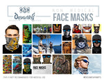 Peacock Feather Printed Neck Gaiter, Reusable Face Mask, Fabric Face Cover/Neck Tube, PF - 11138