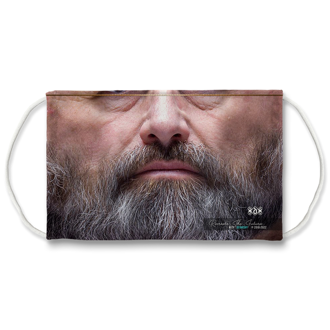 Grey Beard Mature Man Face Mask With Filter And Nose Wires - 11189