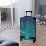 Turquoise Waves Suitcase 3 Sizes Carry-on Suitcase Nazca Lines Luggage Blue Hard Shell Suitcase  | 11371B