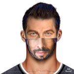 Realistic Stubble Man Face Mask With Filter And Nose Wires - 11113