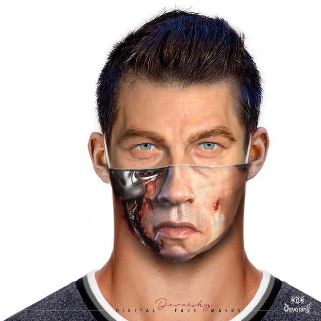 Arnie Cyborg Terminator Face Mask With Filter And Nose Wires - 11120