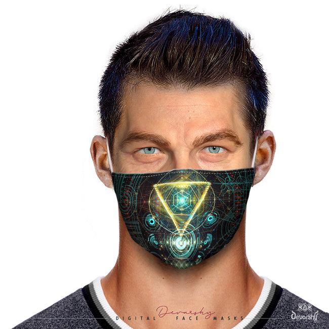 SACRED Geometry Face Mask With Filter And Nose Wires - 11132