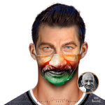 TriColor Mahatma Gandhi Face Mask With Filter And Nose Wires - 90026B