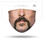 Handlebar Moustache Realistic Face Mask With Filter And Nose Wires - 90027
