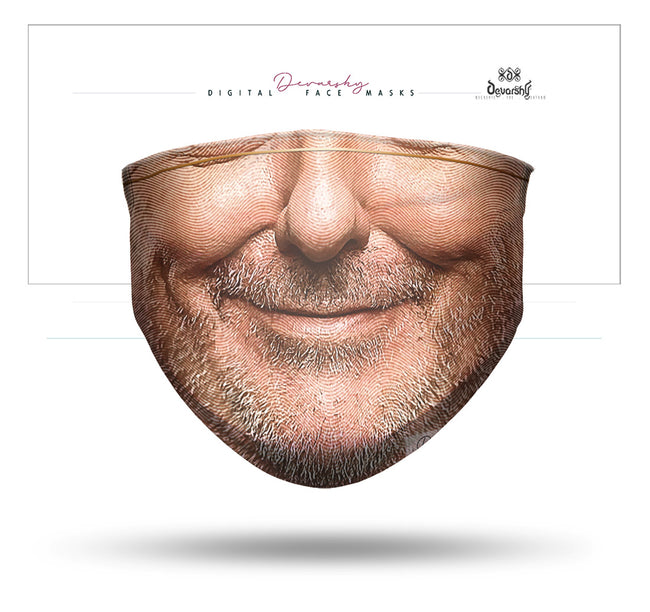 Latino Smiling Man Selfie Face Mask With Filter And Nose Wires - 90029
