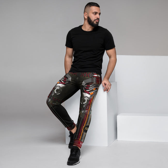 Red Futuristic Alien Robot Unisex Joggers, Sweatpants for Men and Women, PF - 90006B