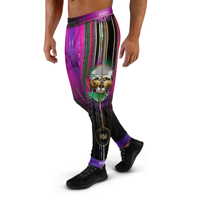 Pink Disco Aviator Skulls Sweatpants, Unisex Joggers for Winter, PF - 101250C