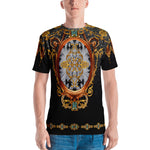 Baroque Medallion Unisex T-Shirt Crew Neck T-Shirt Casual T-Shirt for Men and Women Tees, PF - 1093A