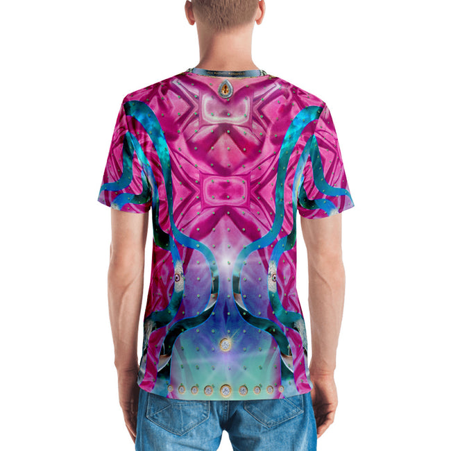 PHOENIXOLOGY Pink Decorated Birds Devarshy Printed Men's T-Shirt PF - 1022B