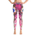 Devarshy Let Love Prevail Pink Florals Printed Spandex Fitness YOGA Leggings PF - LLP02