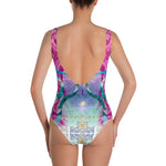 Satin Illusion Pink One Piece Swimsuit, Designer Swimwear, PF - 1022B