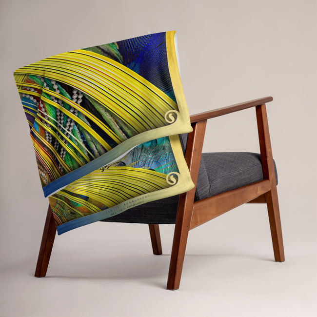 When Peacocks Time Travel... Printed Throw Blanket, Printed Fleece Blanket, Devarshy Home, PF - 009B