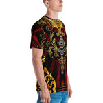 Decorative Maroon Unisex T-Shirt Crew Neck T-Shirt Casual Tees for Men and Women, PF - 1105C