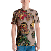MICROCOSMOS Beige Organic Culture Devarshy Men's Printed T-Shirt PF - 9999C