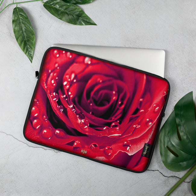 Roses are Red Printed Laptop Sleeve, Lightweight Neoprene Laptop Pouch, Devarshy, PF - 1013