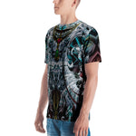 Satin Gradient Printed Crew Neck Men's T-Shirt, PF - 1114C
