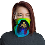 Peacock Feather Printed Neck Gaiter, Reusable Face Mask, Fabric Face Cover/Neck Tube, PF - 11138