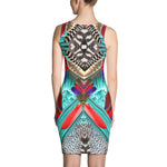 Birds Of The Same Feathers Printed Dress, Spandex Sheath Bodycon Dress, Devarshy Dress, PF - 020