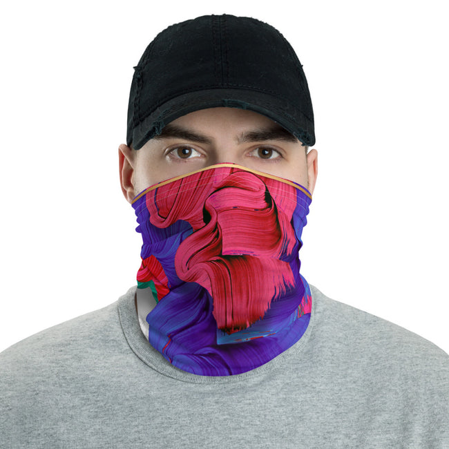 Colorful Brush Strokes Neck Gaiter, Reusable Face Mask, Cloth Face Cover/Neck Tube, PF - 11188