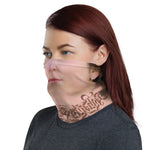 Caucasian Female Face Neck Gaiter, Neck Tattoo Face Mask For Women, Cloth Neck Tube, PF - 11119