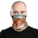 Muchas Gracias Day Dream Printed Neck Gaiter, Art Nouveau Face Mask, PF - 11261