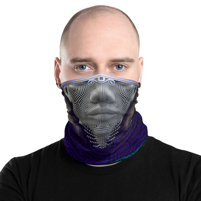 Silver Beads 3D Face Neck Gaiter, Reusable Face Mask For Social Distancing And Protection Neck Tube, PF - 11265