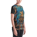 Blue Decorated Devarshy Jersey Printed Women's T-Shirt PF - 1103A