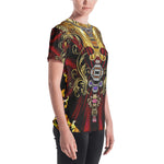 AURUM 79 Red Royal Decorative Devarshy Printed Women's T-Shirt PF - 1105C