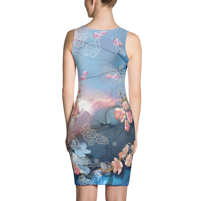 Koi Guide My Soul Printed Dress, Spandex Sleeveless Bodycon Dress, Devarshy Dress, PF - 1140A