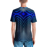 Blue Gradient Printed Men's T-Shirt, PF - 1026