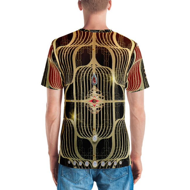 LA FUTURISMO Orange Futuristic Design Devarshy Printed Men's T-Shirt PF - 1002A