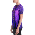 Arabic Mesh Purple Printed Women's T-Shirt, PF