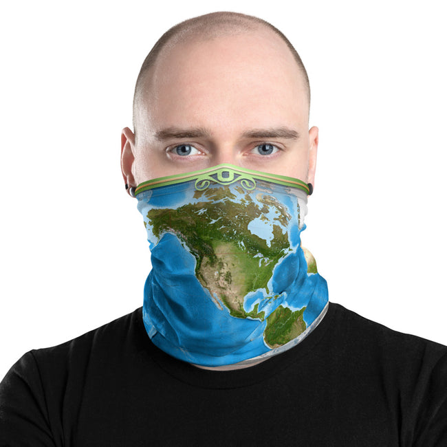 World Map Neck Gaiter, Global Face Mask For Safety And Protection, Social Distance Face Cover, PF - 11264