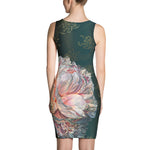 Blooming Floral Black Printed Dress, Spandex Sleeveless Bodycon Dress, Devarshy Dress, PF - 1144A