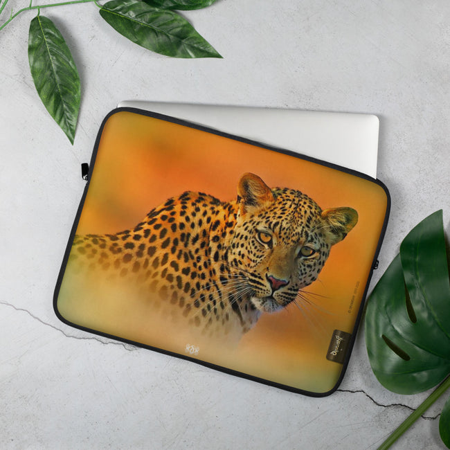 The Leopard Printed Laptop Sleeve, Lightweight Neoprene Laptop Pouch, Devarshy, PF - 1022