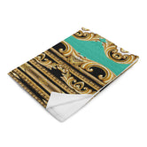 Baroque Luxury Turquoise Blanket, Fleece Throw Blanket, PF - 0013