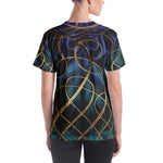 Dark Spirals Printed Women's T-Shirt, PF - 1078A