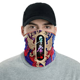 PREMIUM Zen Calligraphy Print Neck Gaiter, Koi Fish Face Mask For Protection, Fabric Face Cover, PF - 11180